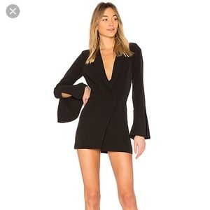 NWT NBD como la flor black suit dress S